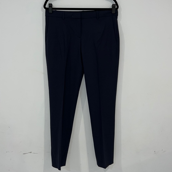 Theory Navy Wool Treeca Slim Fit Trousers size 10 - Picture 3 of 16